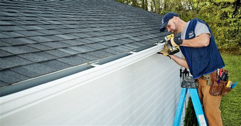 But if the damage is extensive and guttering is corroded or coming away from the wall, it’s better to replace the damaged sections or install a whole new system. Begin by removing the old gutter and brackets, then repair and repaint the fascia before securing the new guttering. Step 2. Secure the brackets. Step 5.